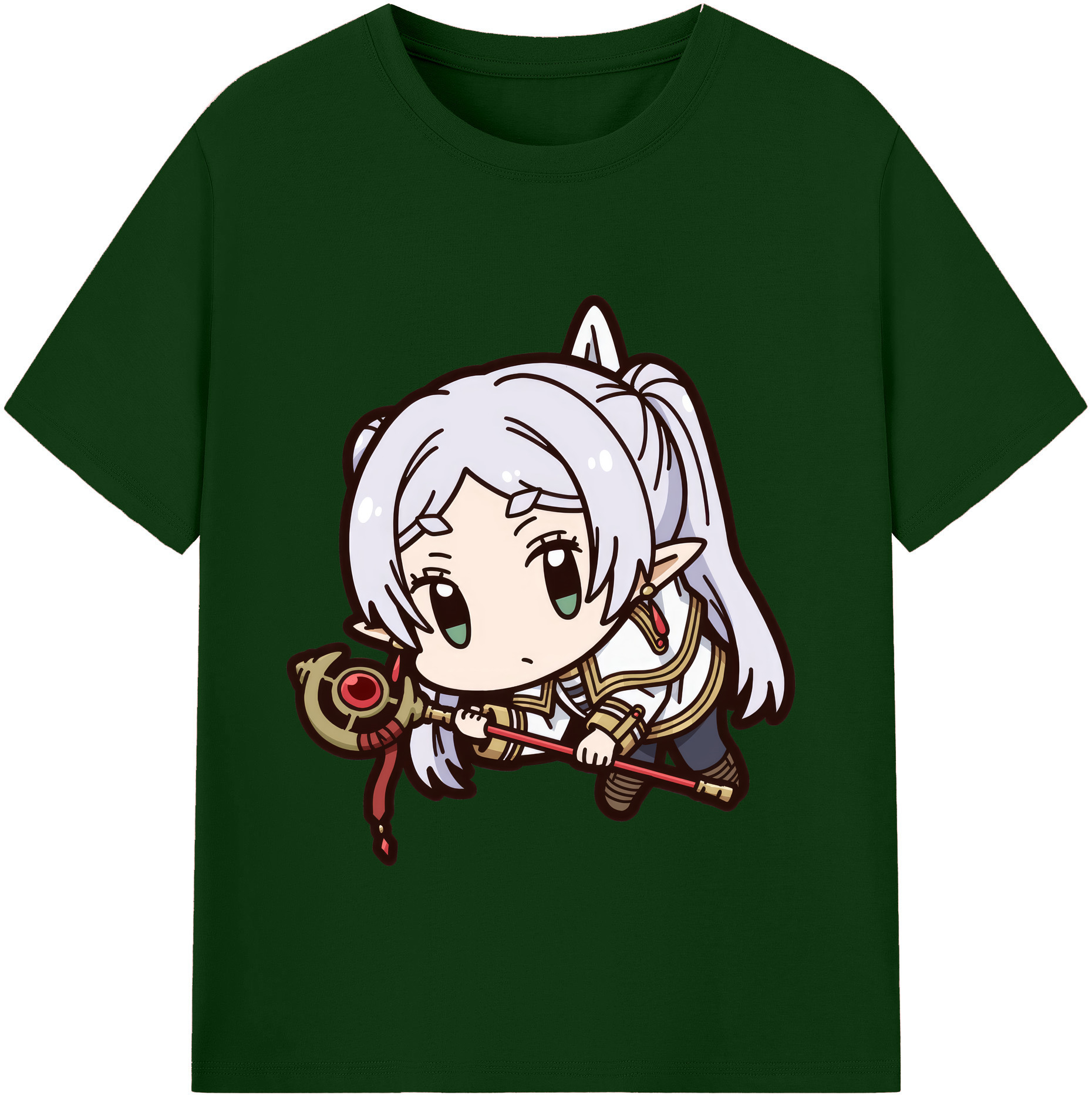 （画像用） 葬送のフリーレン Frieren 綿100％半袖Tシャツ（フロントプリント）